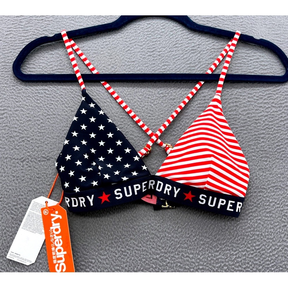 Superdry Bikini Top Womens 4 American Spirit Stars Stripes Red White Blue